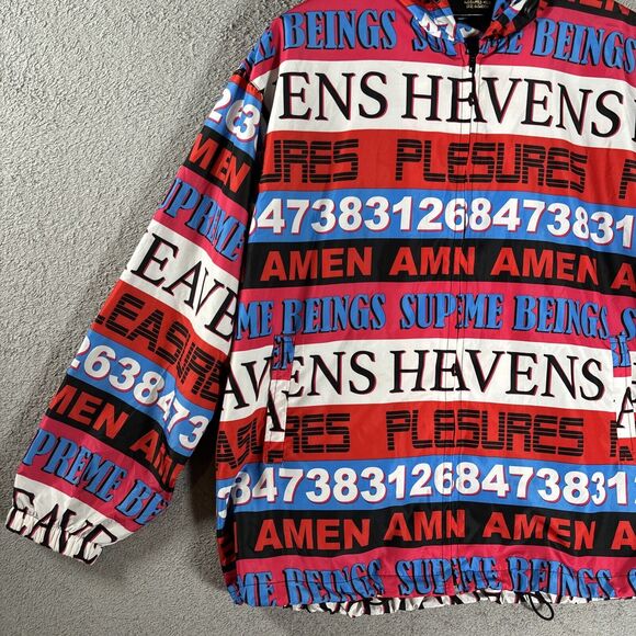 Forever 21 Windbreaker Size M All Over Print Colorful AOP Pleasure Heavens - Picture 4 of 11